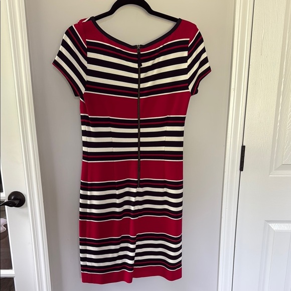 Banana Republic Striped Red and Navy Women's Dress Size 4 - Picture 4 of 7